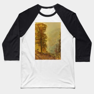 A Rabbit Hunter On A Riverside Road by John Atkinson Grimshaw Baseball T-Shirt